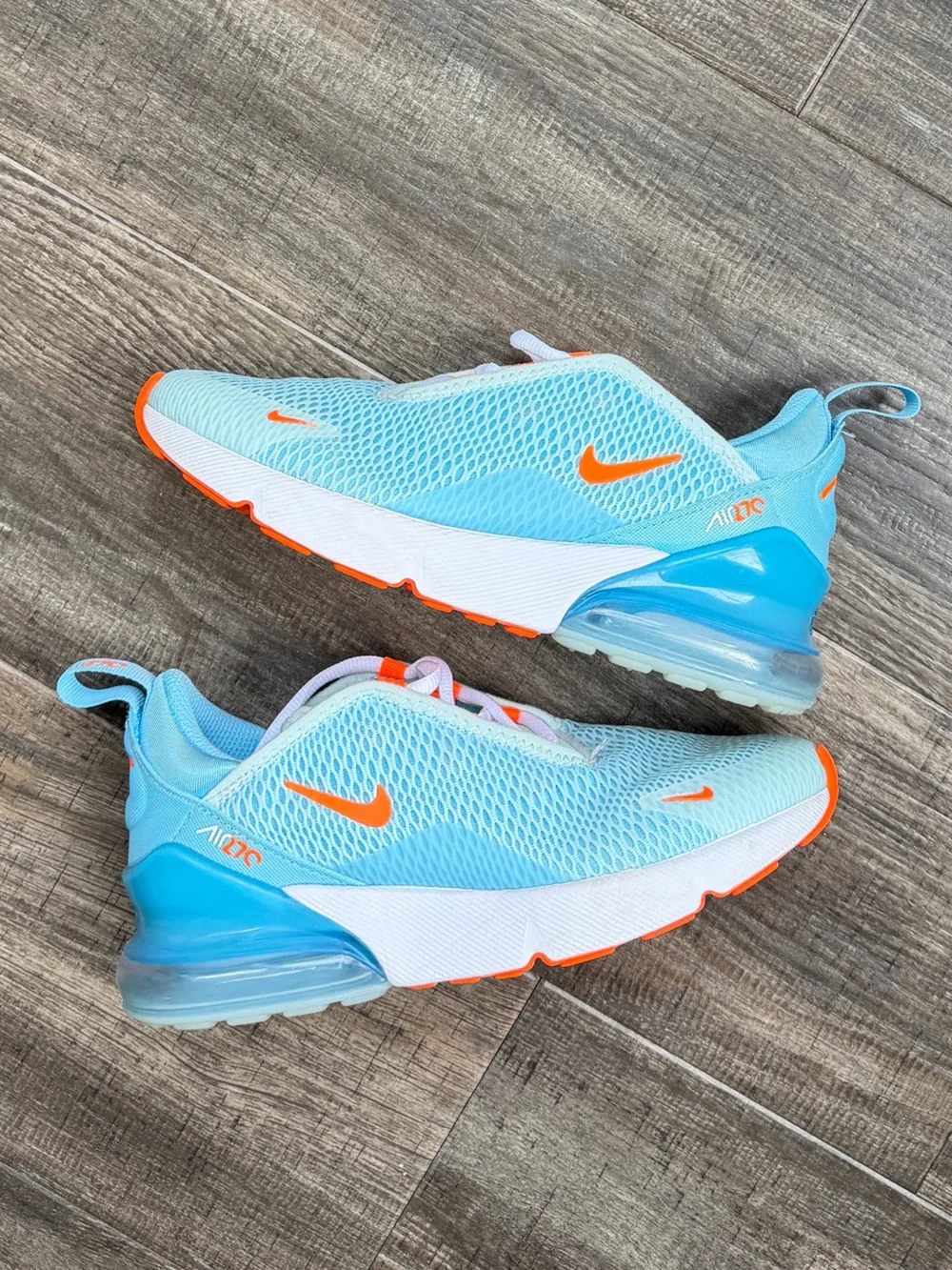 Nike air max 270 glacier blue Aquarius blue white total orange 3y